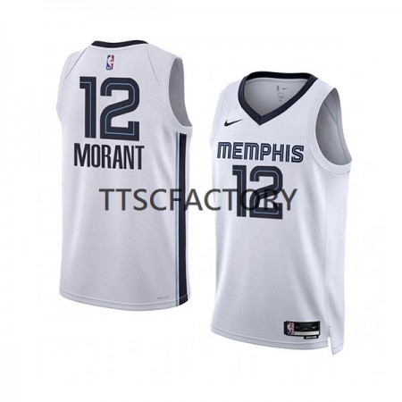 Maillot Basket Memphis Grizzlies Ja Morant 12 Nike 2022-23 Association Edition Blanc Swingman - Homme